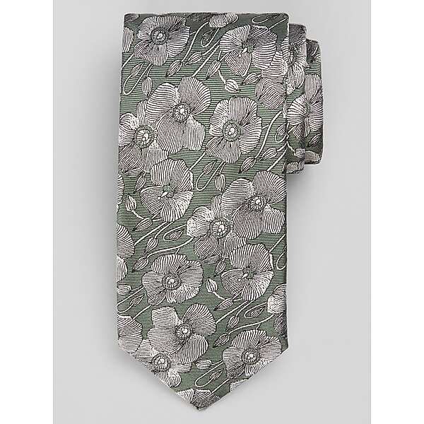 Joseph Abboud Mens Linear Poppies Tie Green - Size: One Size