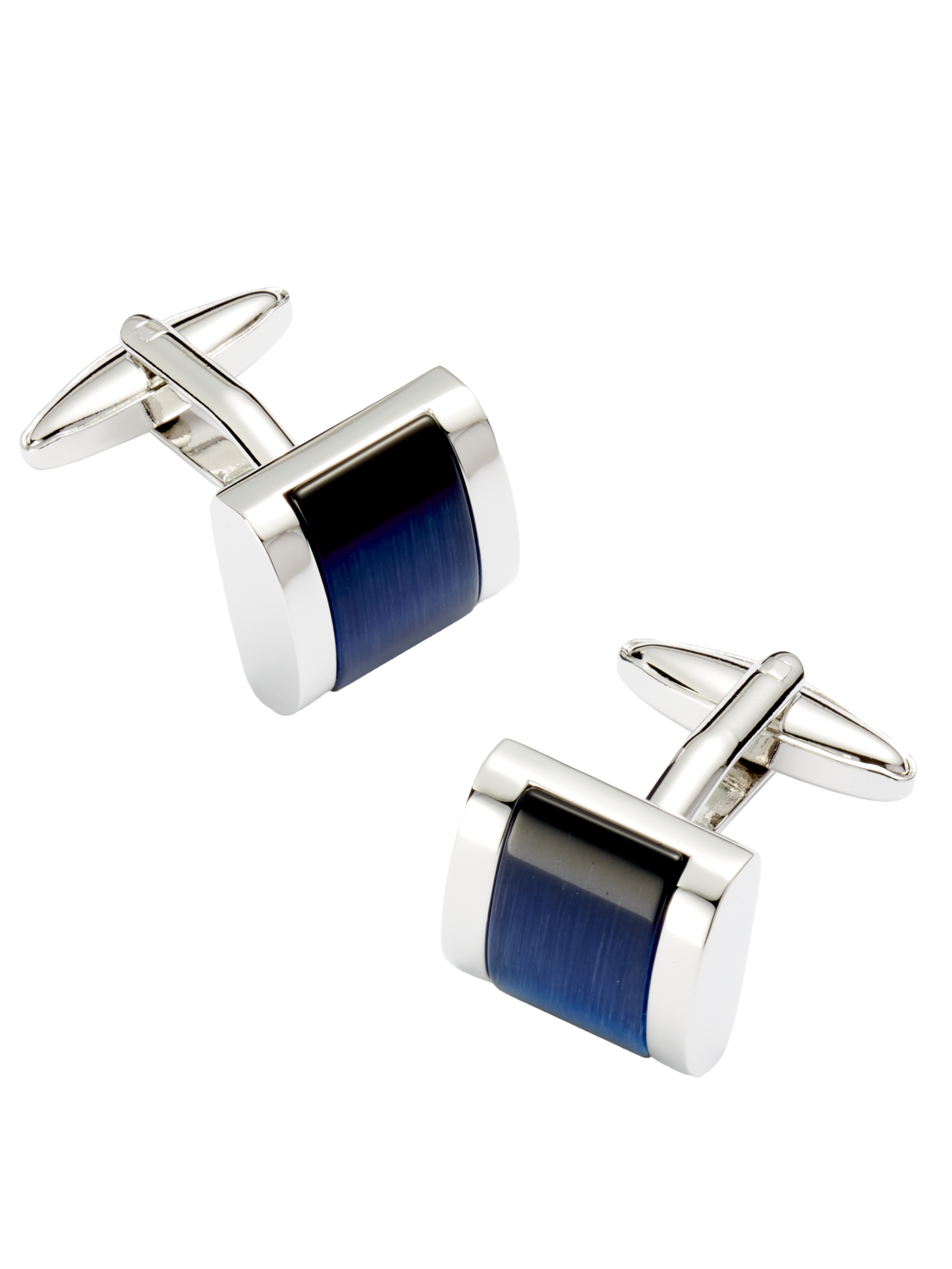 Square Blue Glass Cufflinks