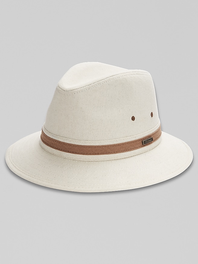 Biltmore Men's Linen Blend Safari Hat , Natural / Brown