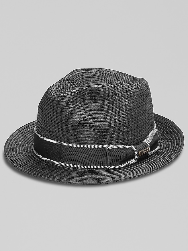 Biltmore Men's Ticking Headband Fedora , Black