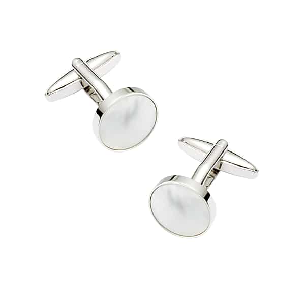 Pronto Uomo Men's Round Mother-of-Pearl Cufflinks Silver - Size: One Size - Only Available at Men's Wearhouse TMW833B80025