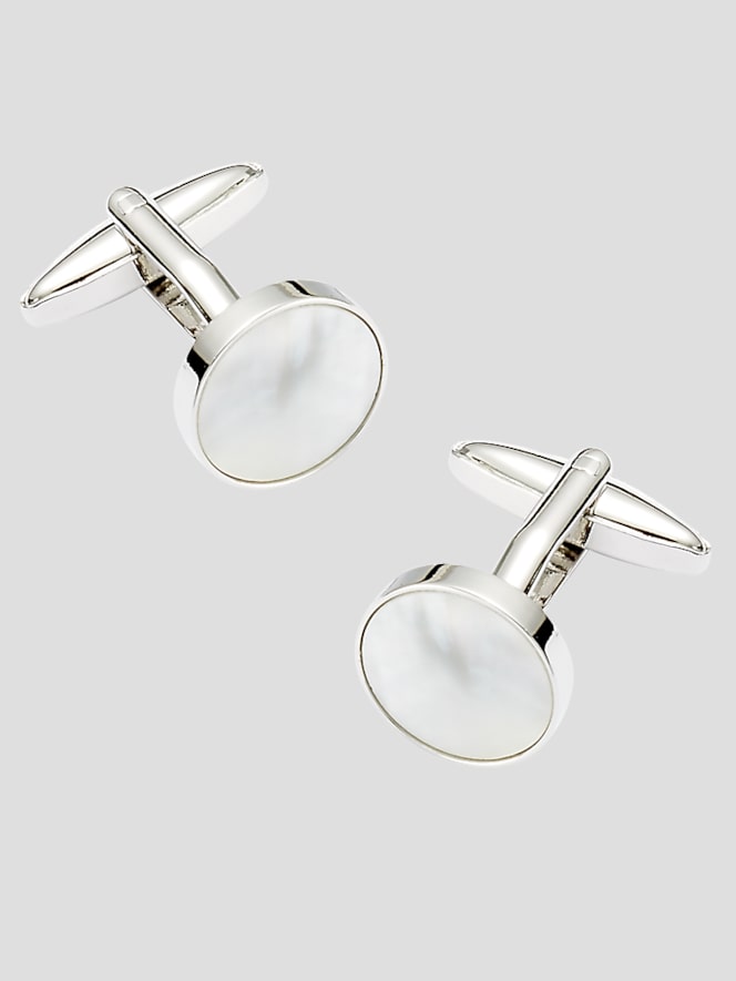 Pronto Uomo Round Mother-of-Pearl Cufflinks