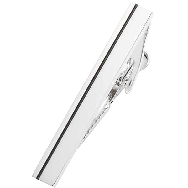Pronto Uomo Men's Stripe-Embellished Metal Tie Bar Silver - Size: One Size - Only Available at Men's Wearhouse TMW836B80025