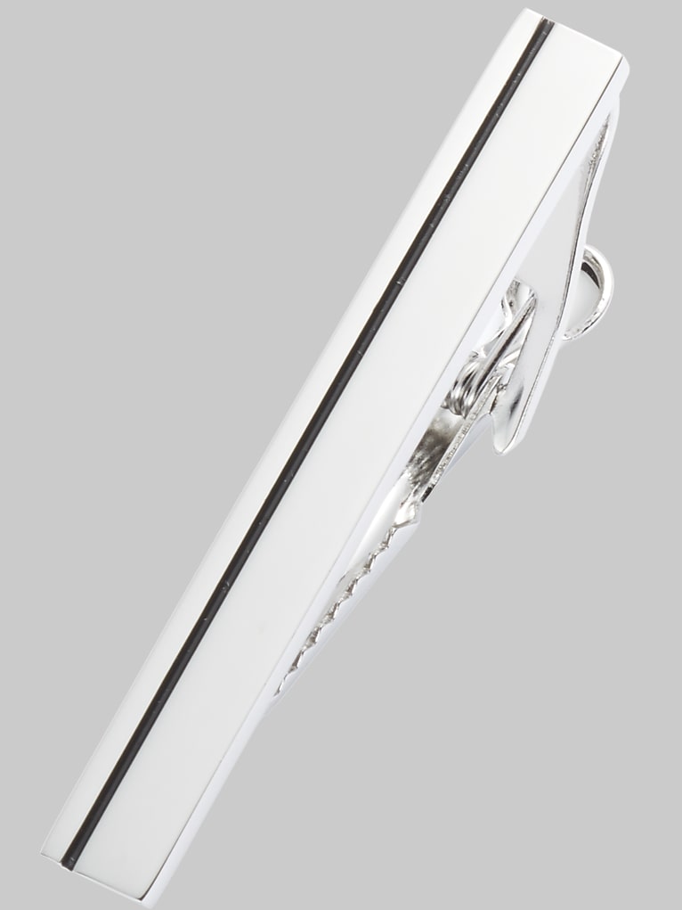 Pronto Uomo Stripe-Embellished Metal Tie Bar