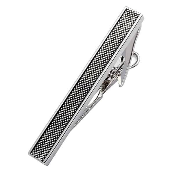 Pronto Uomo Men's Textured Dots Tie Bar Silver - Size: One Size - Only Available at Men's Wearhouse TMW837B80025