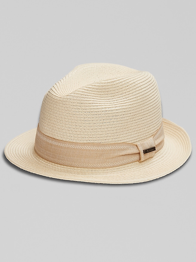 Biltmore Men's Headband Fedora , Ivory / White