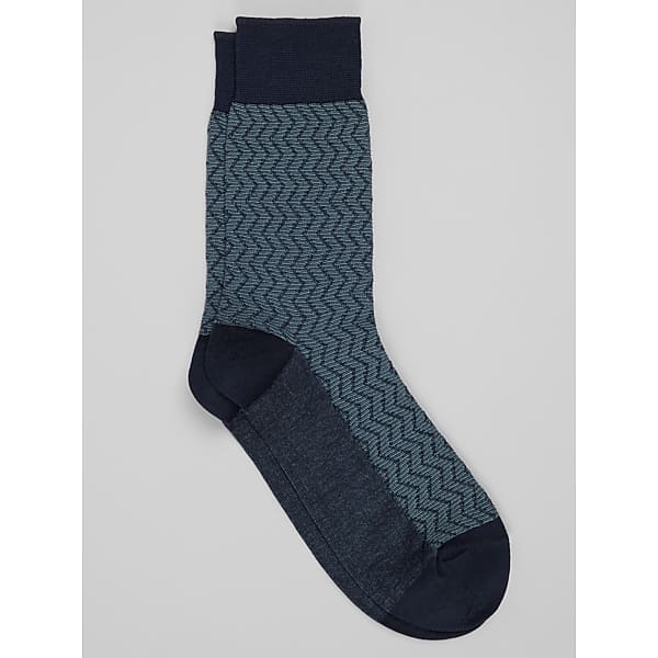 Joseph Abboud Men's Vertical Chevron Dress Socks, 1-Pair Navy - Size: One Size