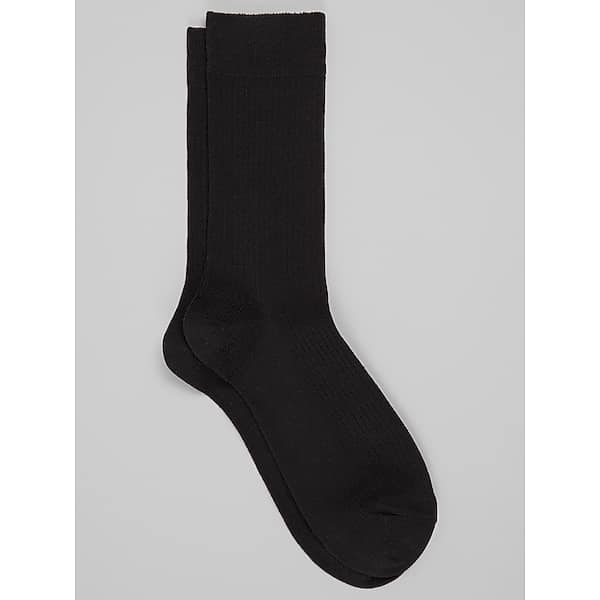 Joseph Abboud Men's Everyday Ribbed Mid-Calf Socks, 1-Pair Black - Size: One Size
