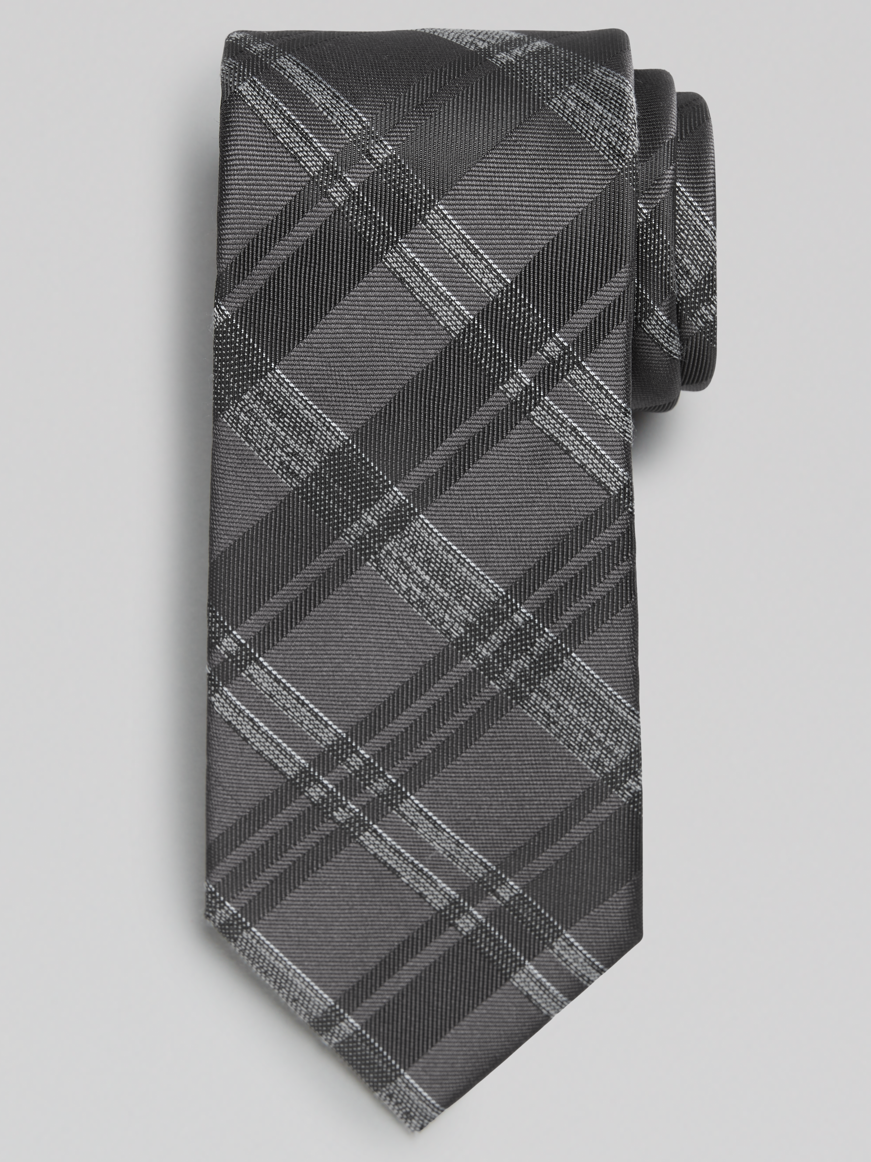 Narrow Tonal Plaid Tie