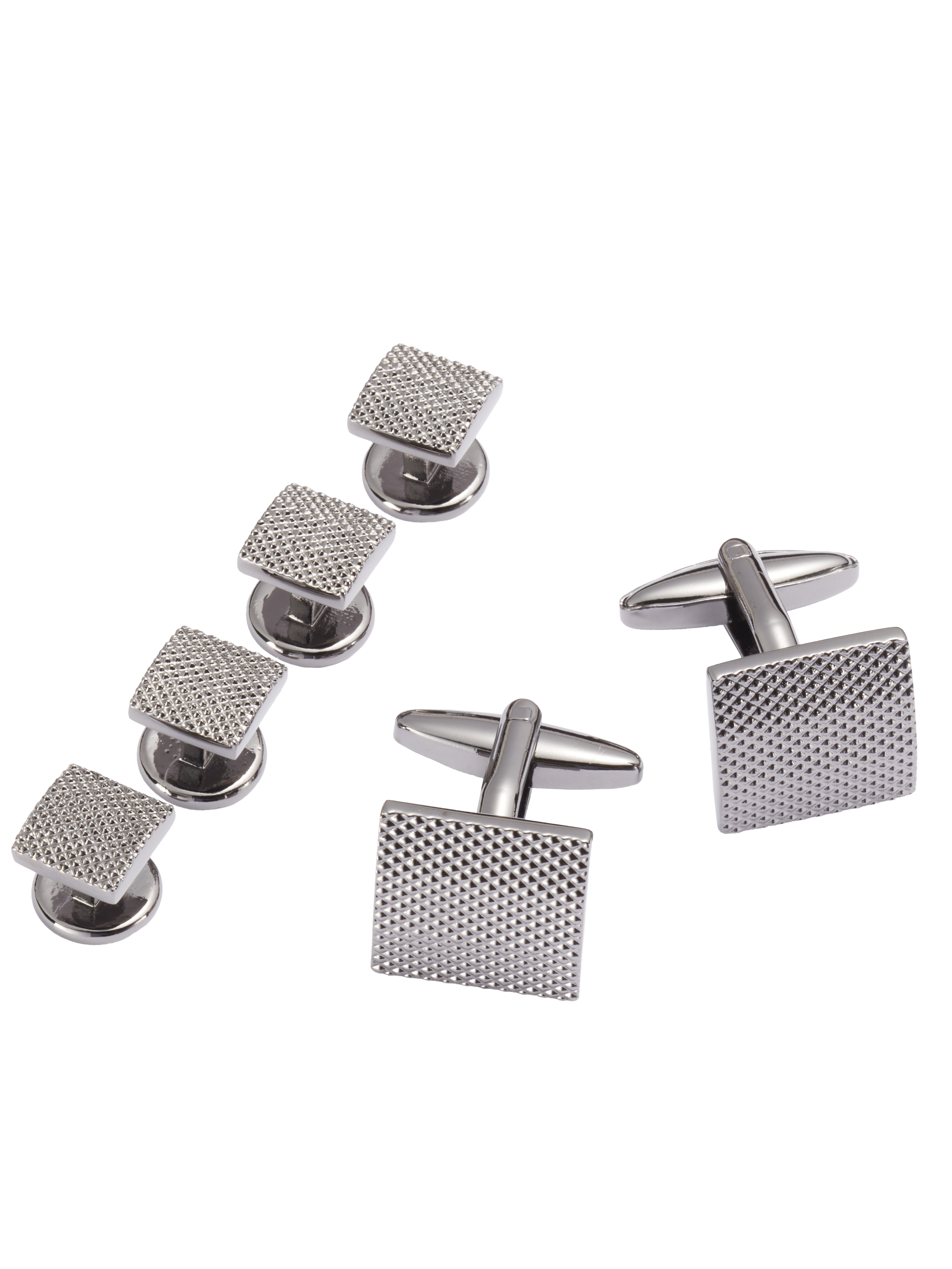 Square Textured Cufflink & Stud Set