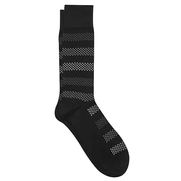 Pronto Uomo Men's Geometric Dots and Stripes Socks, 1-pair Black - Size: One Size - Only Available at Men's Wearhouse TMW83GB80002