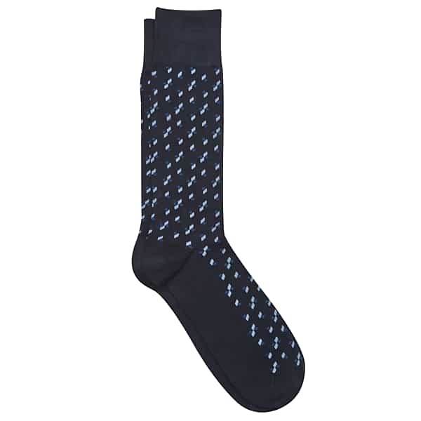 Pronto Uomo Men's Small-Pattern Socks, 1-pair Blue - Size: One Size - Only Available at Men's Wearhouse TMW83HB80001