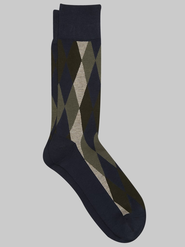 Pronto Uomo Diamond Pattern Socks, 1-pair