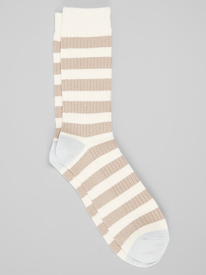 Joseph Abboud Striped Ribbed Butter Lux Dress Socks