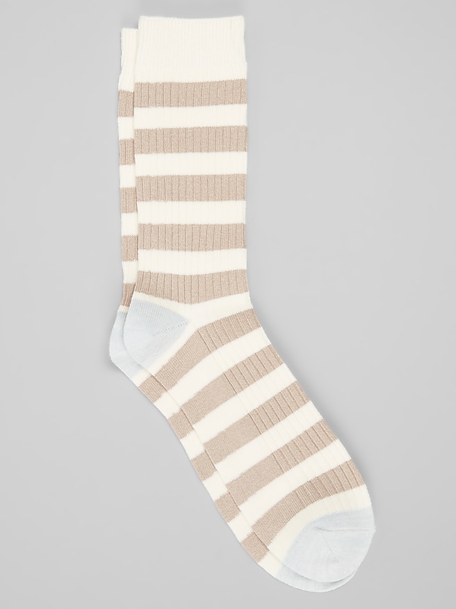Men's Striped Ribbed Butter Lux Dress Socks