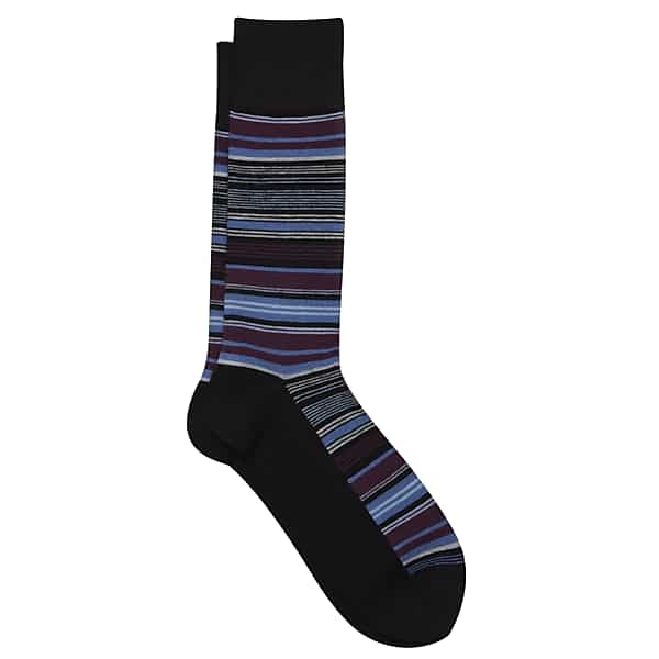 Pronto Uomo Men's Stripe Socks, 1-pair Black - Size: One Size - Only Available at Men's Wearhouse TMW83LB80002