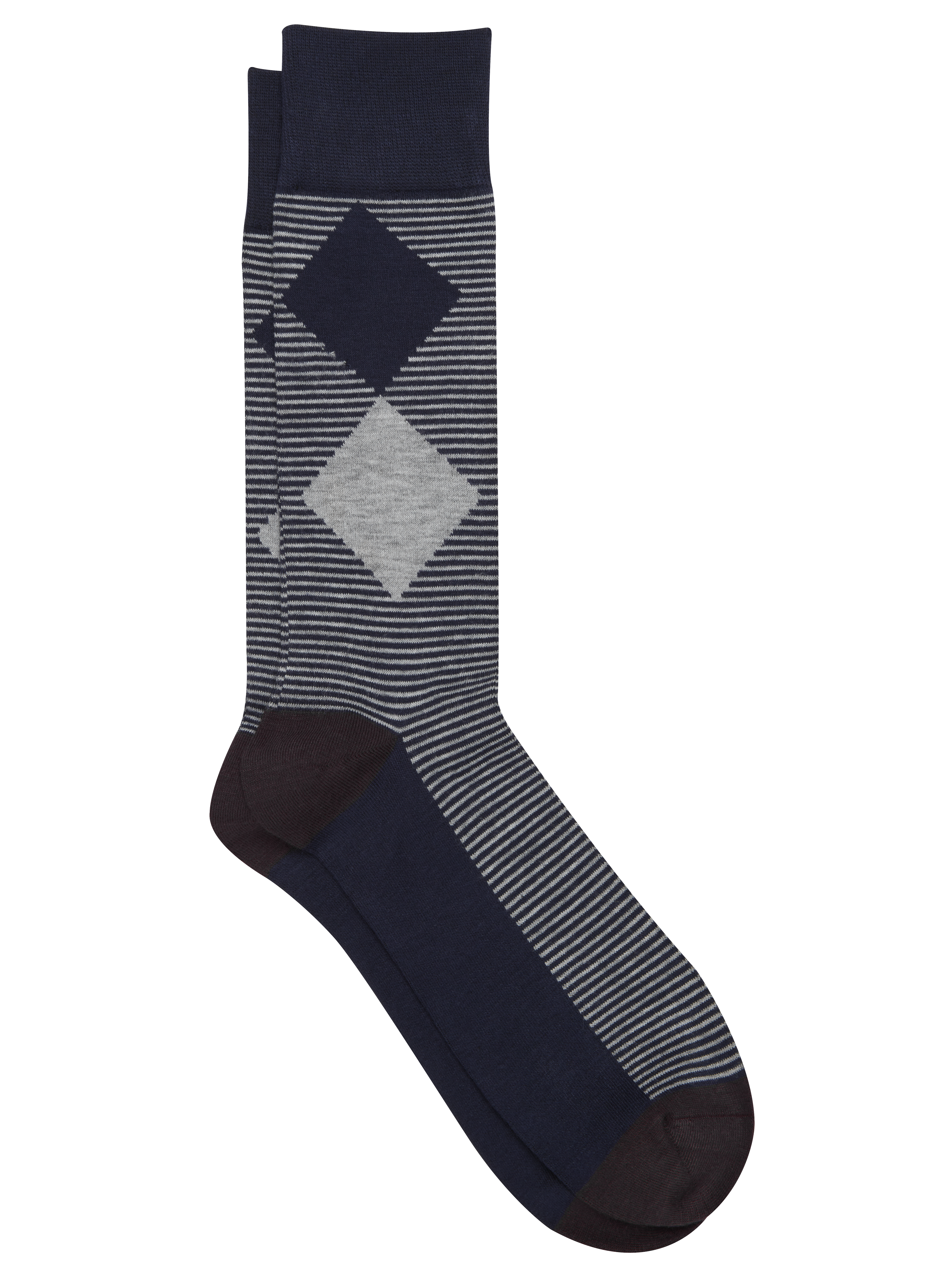 Argyle and Stripe Socks, 1 Pair