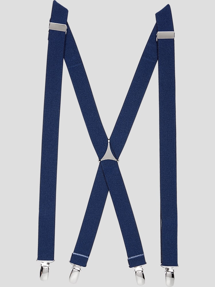Egara Adjustable Solid Clip Suspenders, Blue | Suspenders | Men's