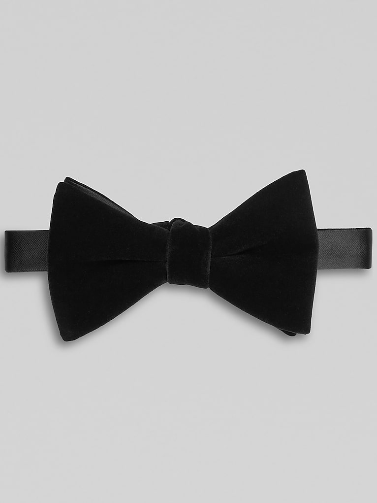Calvin Klein Solid Velvet Pre-Tied Bow Tie