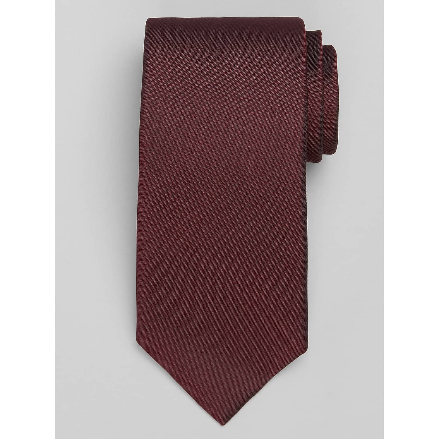 Calvin Klein Men’s Solid Burgundy Tie – Dark Red Modern Dress Tie for Suits, Weddings, Homecoming and Work