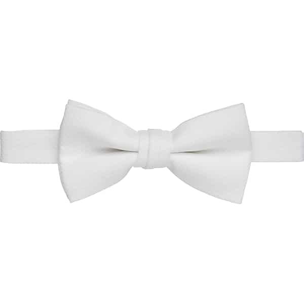 Pronto Uomo Men's Solid Pique Pre-Tied Formal Bow Tie White - Size: One Size - Only Available at Men's Wearhouse TMW840780019