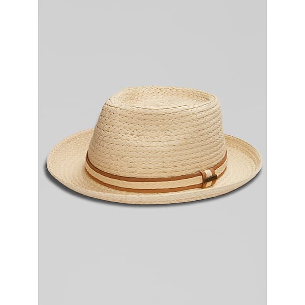 biltmore mens woven c crown fedora natural