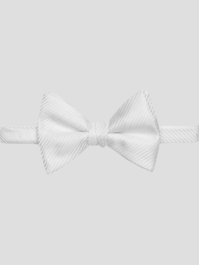 Calvin Klein Men's Textured Formal Pre-Tied Bow Tie , White