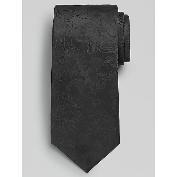Calvin Klein Men's Narrow Mackenzie Floral Tie Black - Size: One Size TMW84B180002