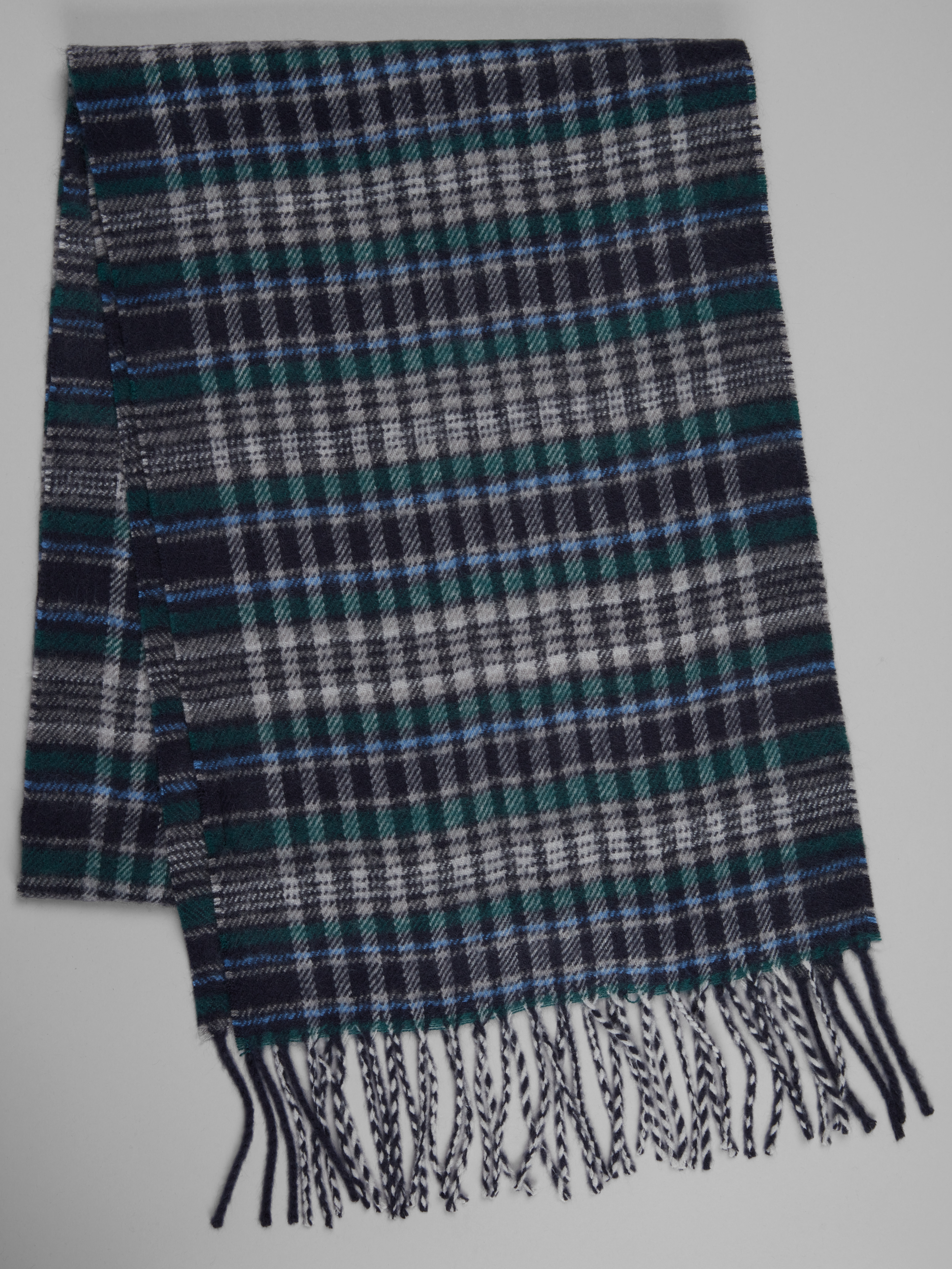 Plaid Twisted Fringe Scarf