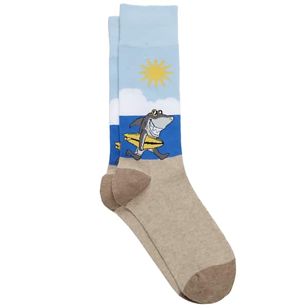 Egara Mens Surfing Shark Socks 1pair Blue