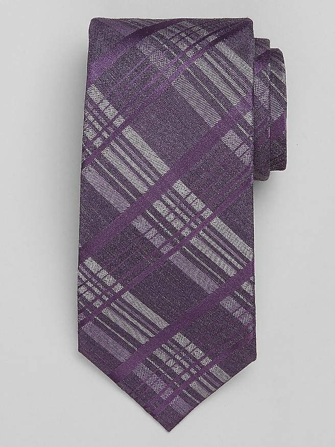 Calvin Klein Cedar Plaid Tie Purple