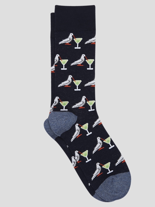 Egara Men's Pelican Martini Socks, 1-pair , Navy / Blue
