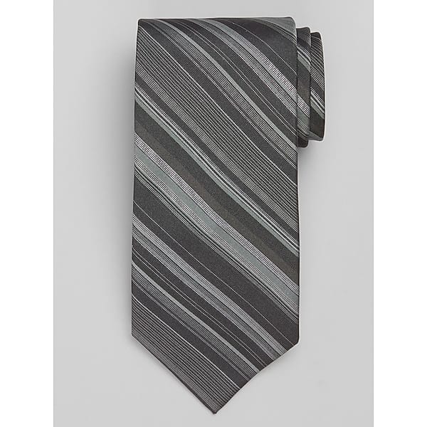 Calvin Klein Men's Stripe Tie Black - Size: One Size