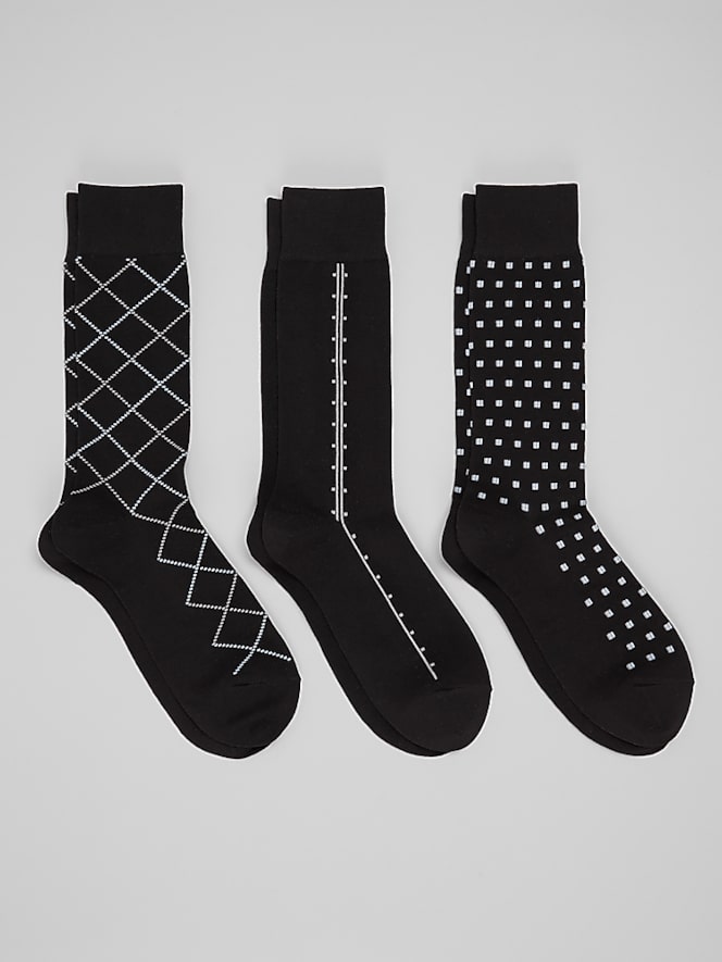 Joseph Abboud Vertical Chevron Dress Socks, 3-Pack