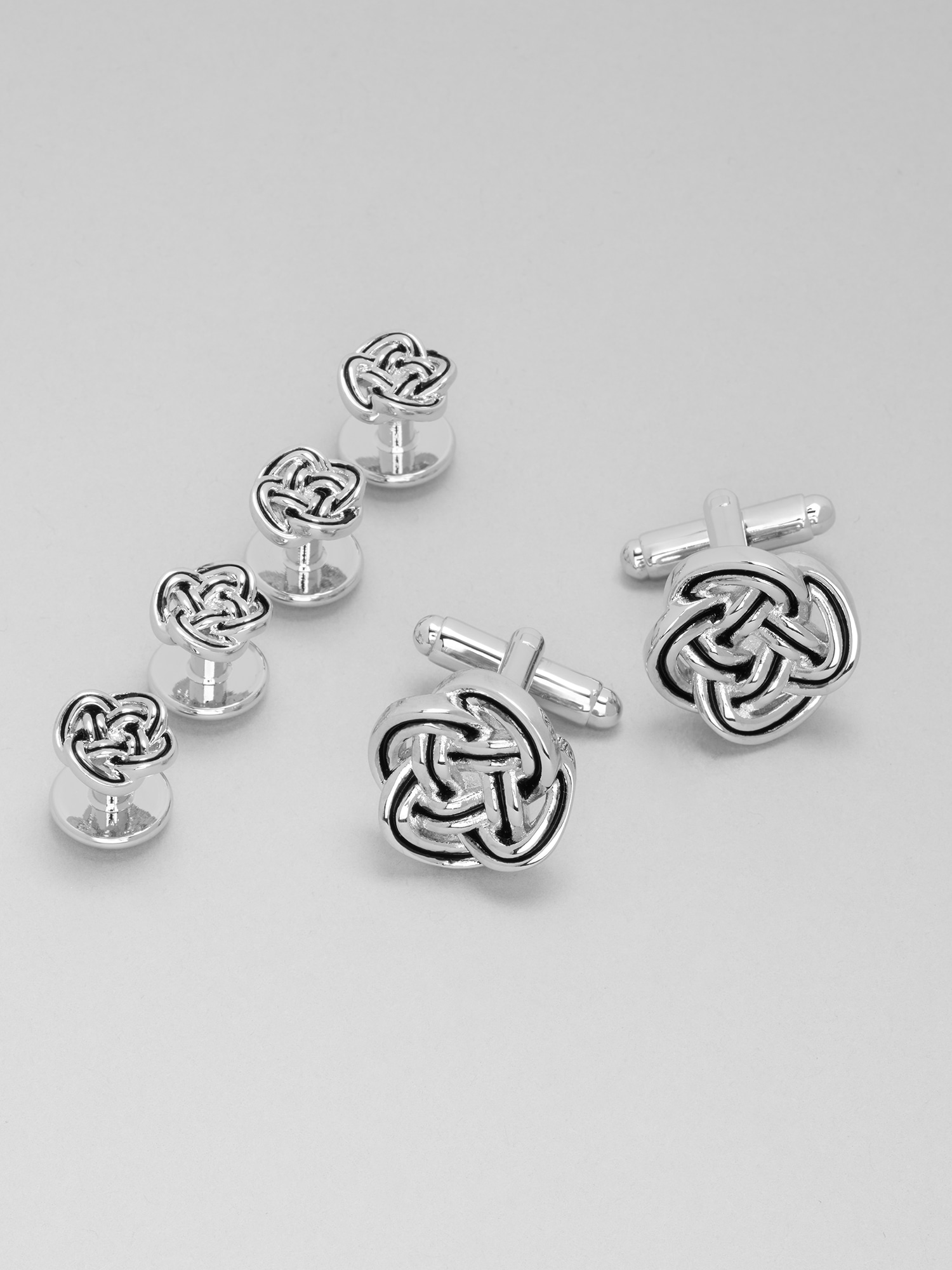 Intertwined Circle Cufflink & Stud Set