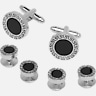 Pronto Uomo Round Engraved Cufflinks & Studs Set