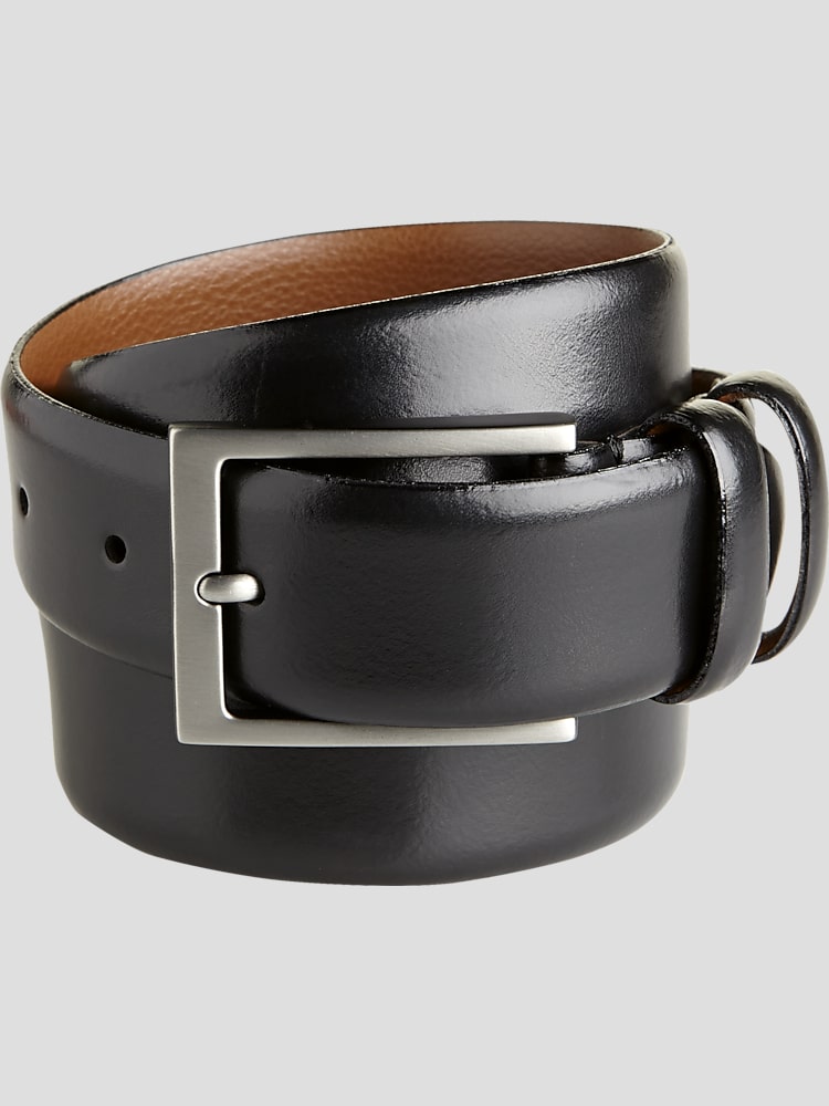 Joseph Abboud Minimalist Leather Belt, Black | Belts | Men's Wearhouse