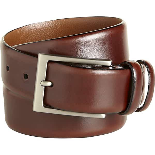 Joseph Abboud Men's Minimalist Leather Belt Burgundy - Size: 52 Waist TMW81XX52006