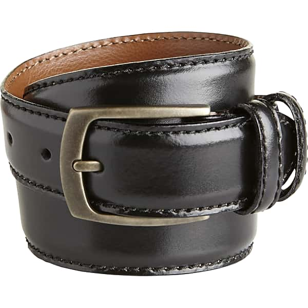 Joseph Abboud Big & Tall Men's Leather Dress Belt Black - Size: 44 Waist