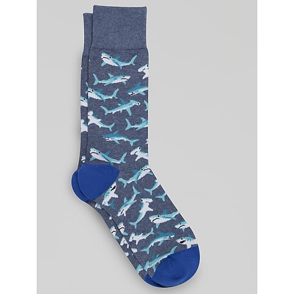 Egara Mens Shark Species Socks Denim Heather