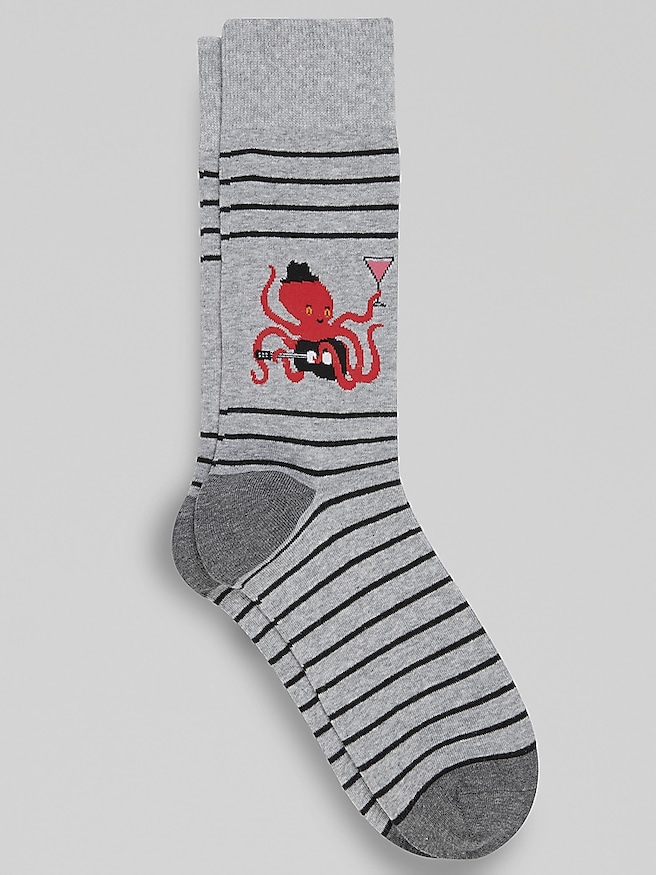 Egara Men's Octopus Socks , Lt Heather Gray