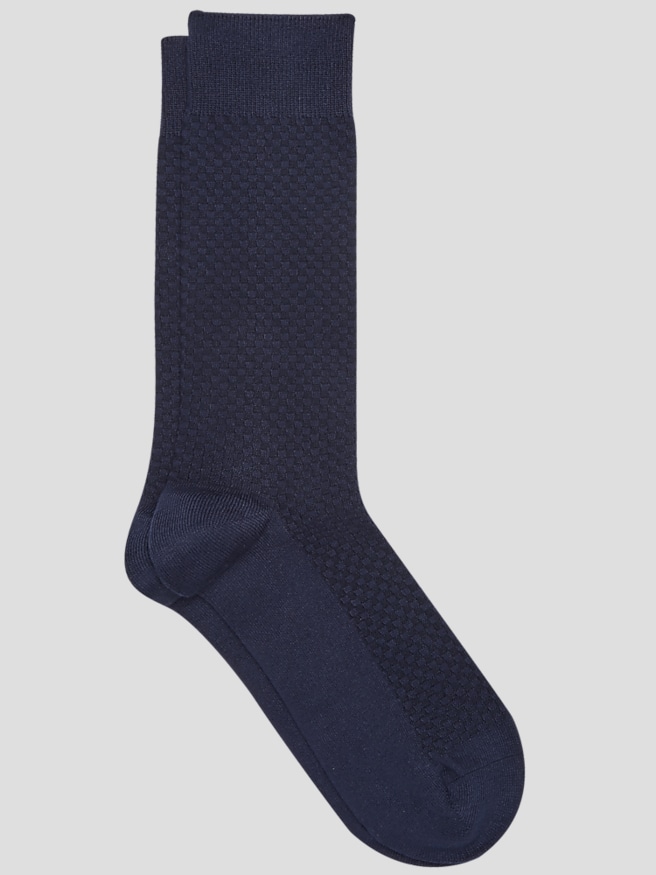 Egara Men's Textured Block Socks, 1-pair , Navy / Blue