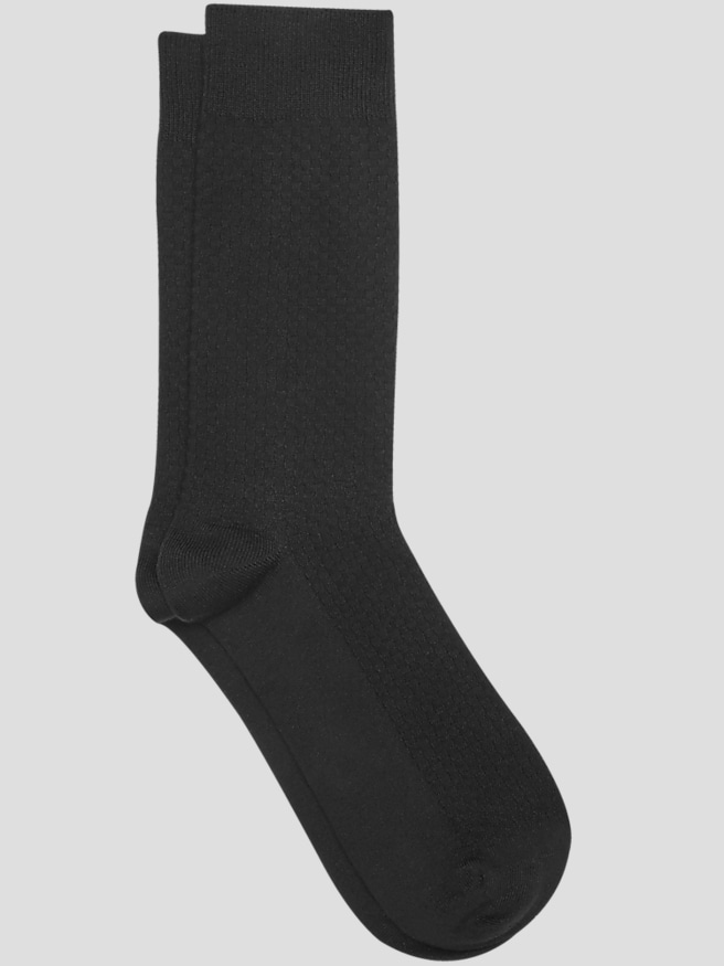 Egara Men's Textured Block Socks, 1-pair , Black