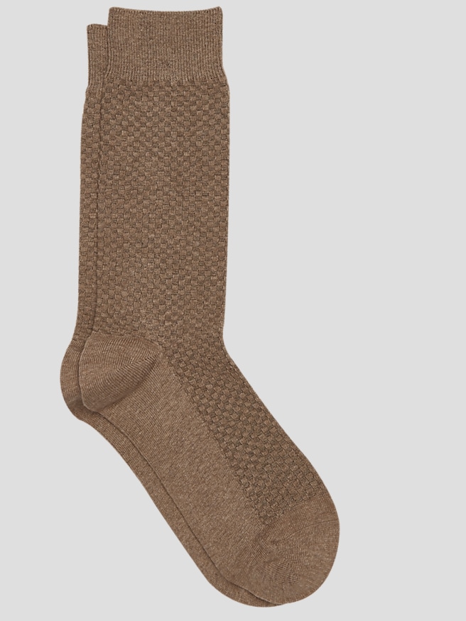 Egara Men's Textured Block Socks, 1-pair , Tan / Brown
