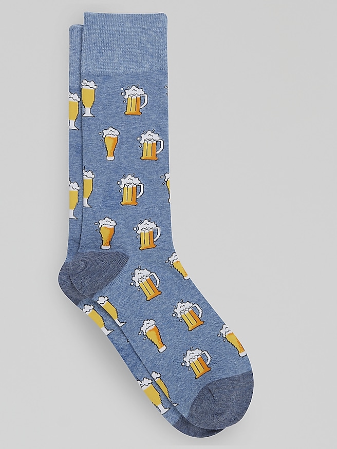 Egara Men's Beer Mug Socks , Chambray Heather / Blue