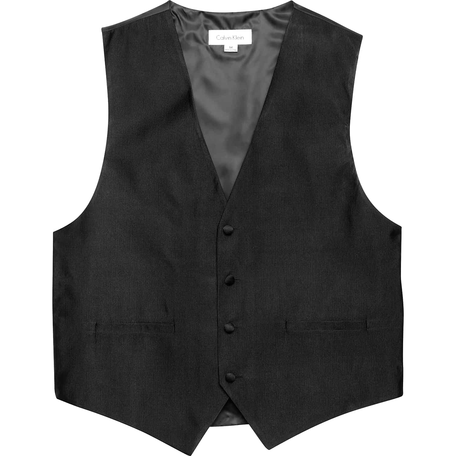 Calvin Klein Big & Tall Slim Fit Formal Suit Vest in Black – Men’s XXL Dress Vest for Suits and Tuxedos