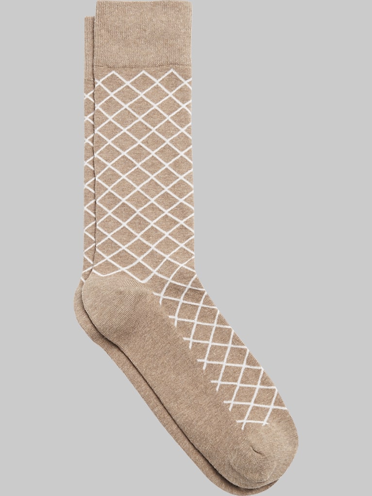 Egara Diamond Grid Ribbed Socks, 1-pair