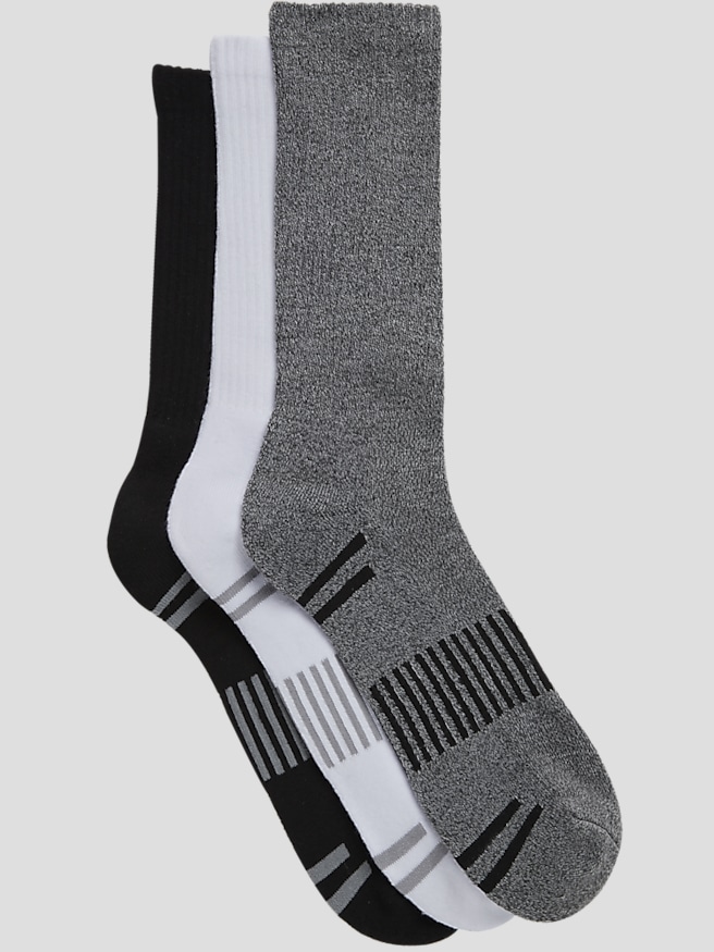 Egara Men's Crew Socks, 3-Pack , Black