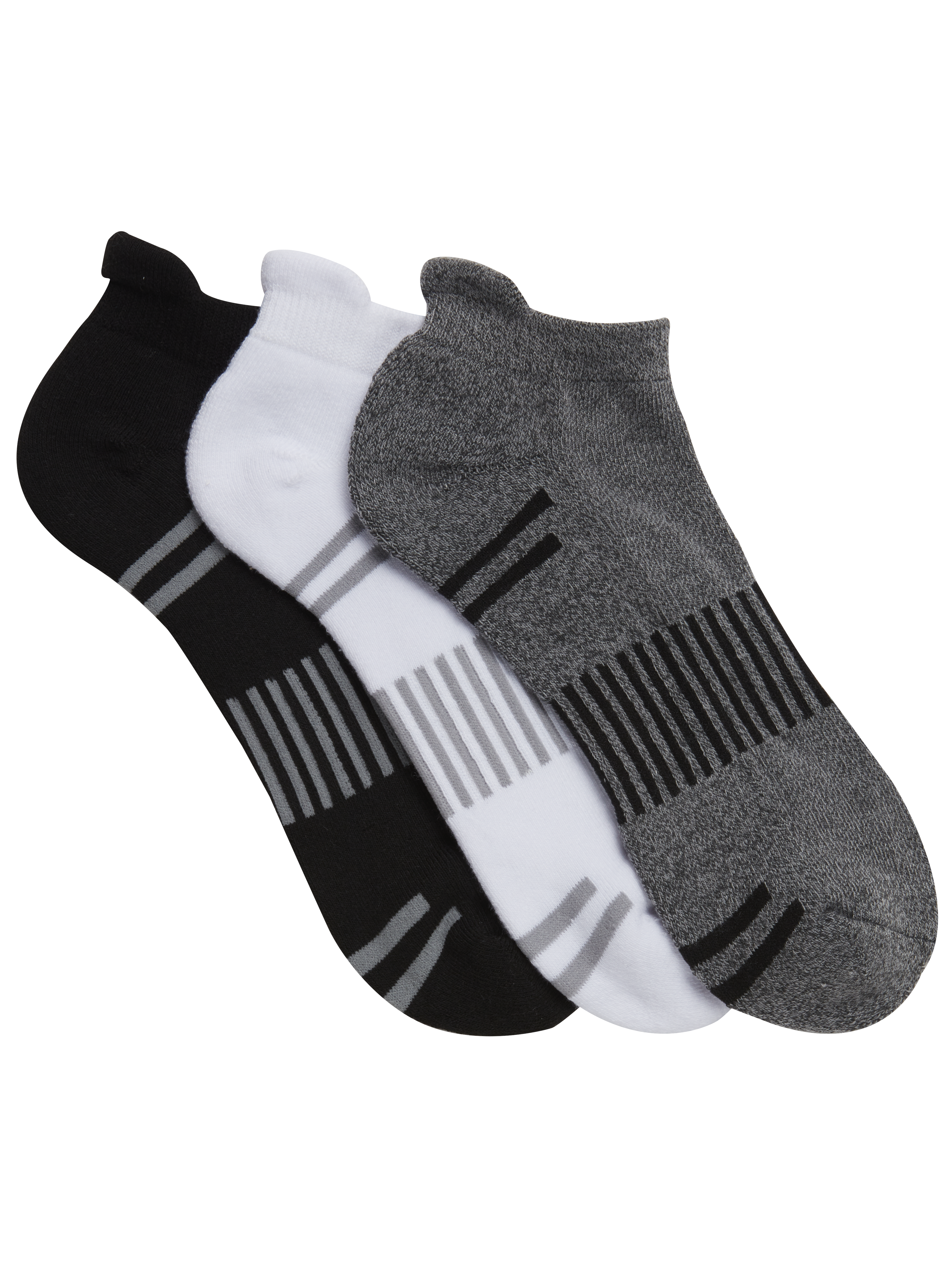 Stripe Low-Cut Socks, 3-Pack