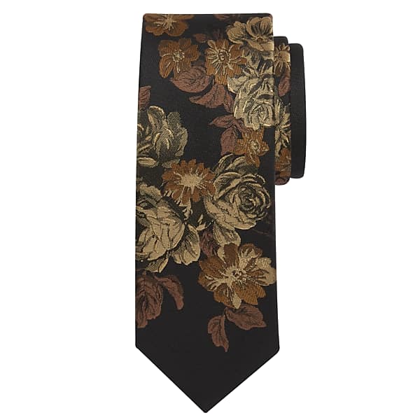 Egara Big & Tall Men's Tonal Floral Tie Gold - Size: XLONG TMW85BB80140
